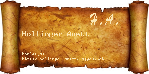 Hollinger Anett névjegykártya